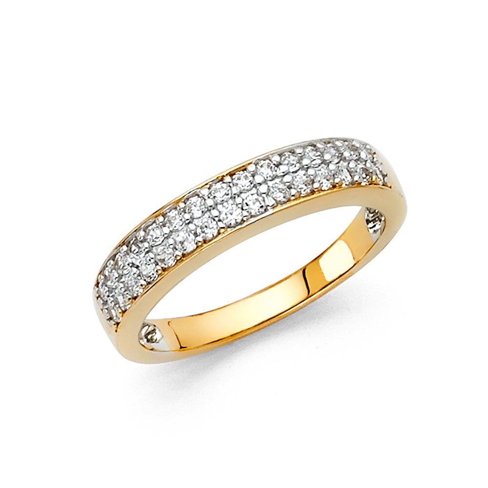 14K Yellow Gold CZ Wedding Band (RG81)
