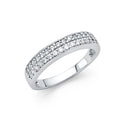 14K White Gold CZ Wedding Band (RG81W)