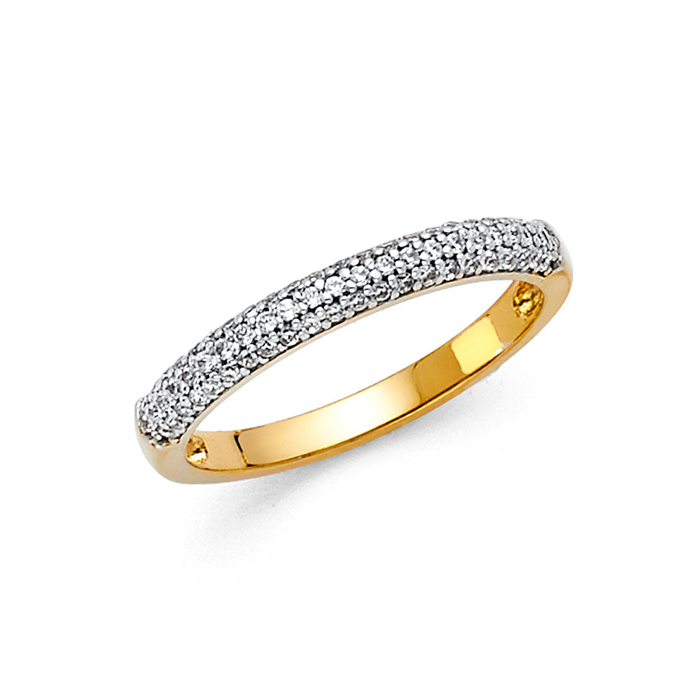 14K Yellow Gold CZ Wedding Band (RG83)