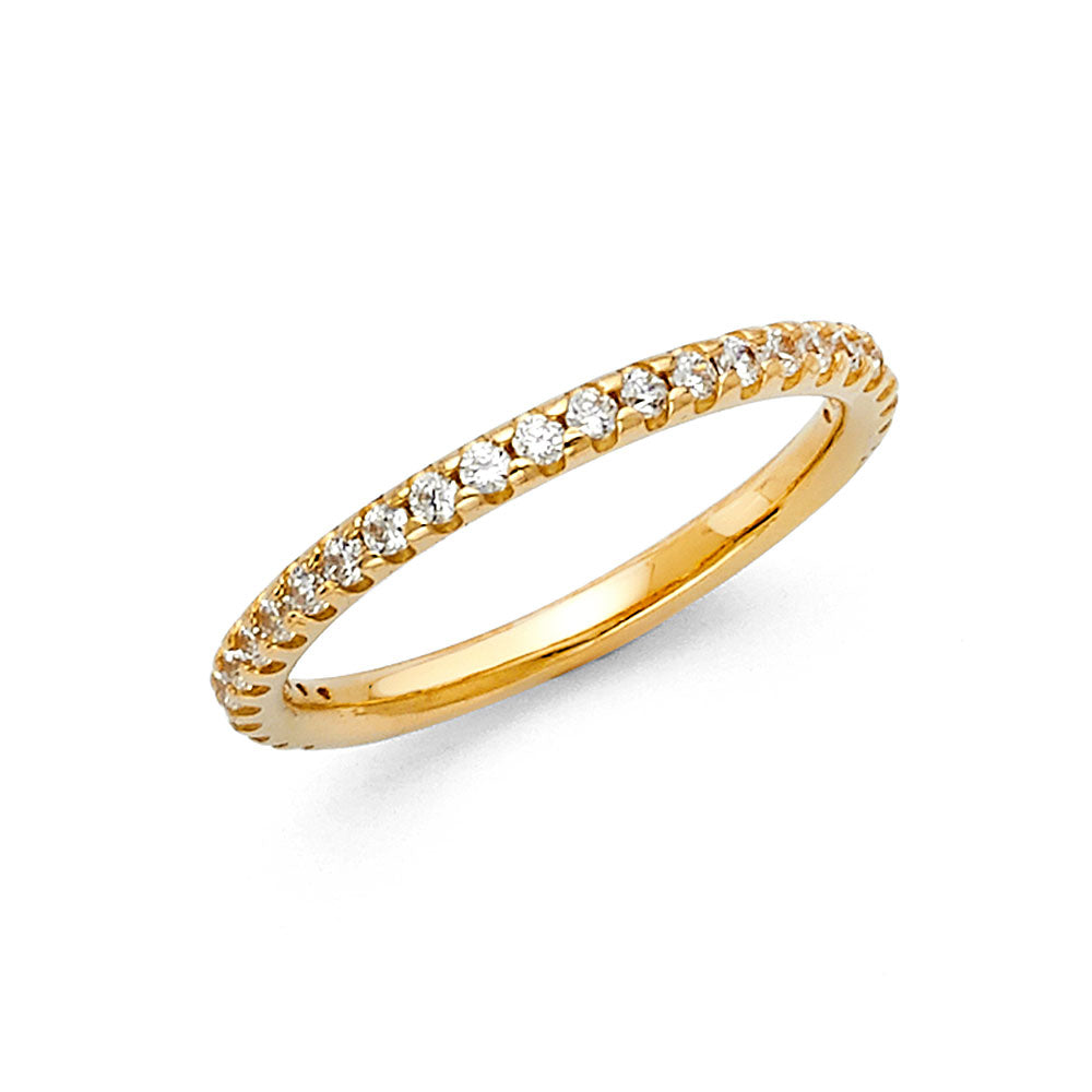 14K Yellow Gold CZ Wedding Band (RG84)