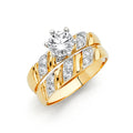 14K Two Tone Gold CZ Engagement Ring