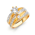 14K Two Tone Gold CZ Engagement Ring