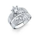 14K White Gold CZ Ladies Wedding Band