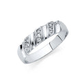 14K White Gold CZ Wedding Band Men (RG165)