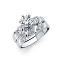 14K White Gold CZ Ladies Wedding Band
