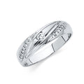 14K White Gold CZ Wedding Band Men (RG167)
