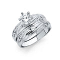 14K White Gold CZ Ladies Wedding Band