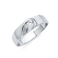 14K White Gold CZ Wedding Band Men (RG169)
