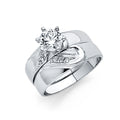 14K White Gold CZ Ladies Wedding Band