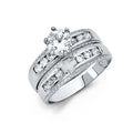 14K White Gold CZ Engagement Ring
