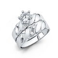 14K White Gold CZ Ladies Wedding Band