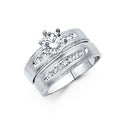 14K White Gold CZ Ladies Wedding Band