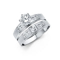 14K White Gold CZ Ladies Wedding Band