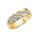 14K Yellow Gold CZ Wedding Band Men (RG205)