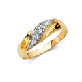 14K Yellow Gold CZ Wedding Band Men (RG213)