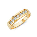 14K Yellow Gold CZ Wedding Band Men (RG217)