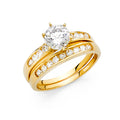 14K Yellow Gold CZ Ladies Wedding Band