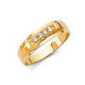 14K Yellow Gold CZ Wedding Band Men (RG221)