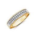 14K Yellow Gold CZ Wedding Band Men (RG223)