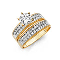 14K Yellow Gold CZ Engagement Ring