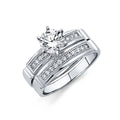 14K White Gold CZ Ladies Wedding Band