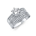 14K White Gold CZ Ladies Wedding Band