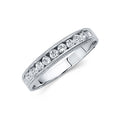 14K White Gold CZ Wedding Band Men (RG233)