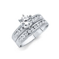 14K White Gold CZ Ladies Wedding Band