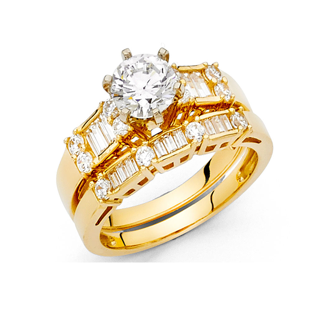 14K Yellow Gold CZ Ladies Wedding Band