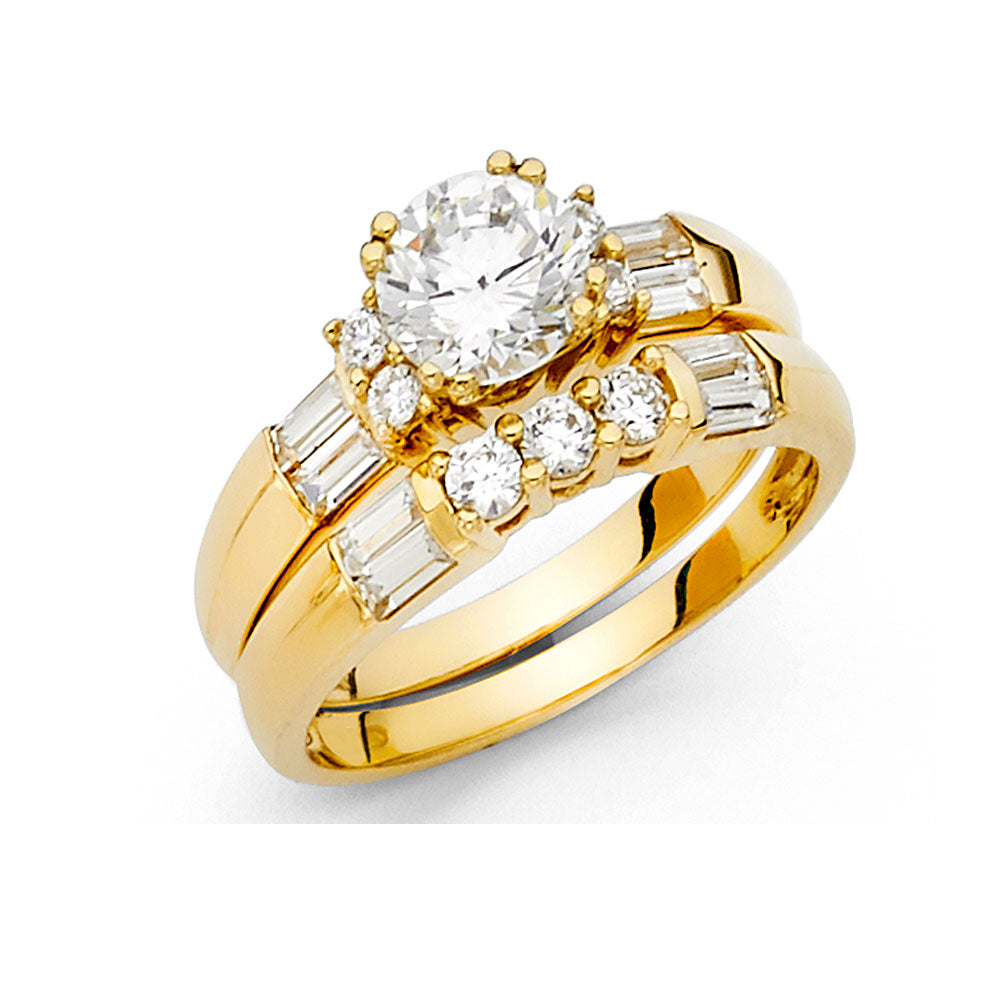 14K Yellow Gold CZ Ladies Wedding Band