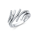 14K White Gold CZ Fancy Ring (RG281)