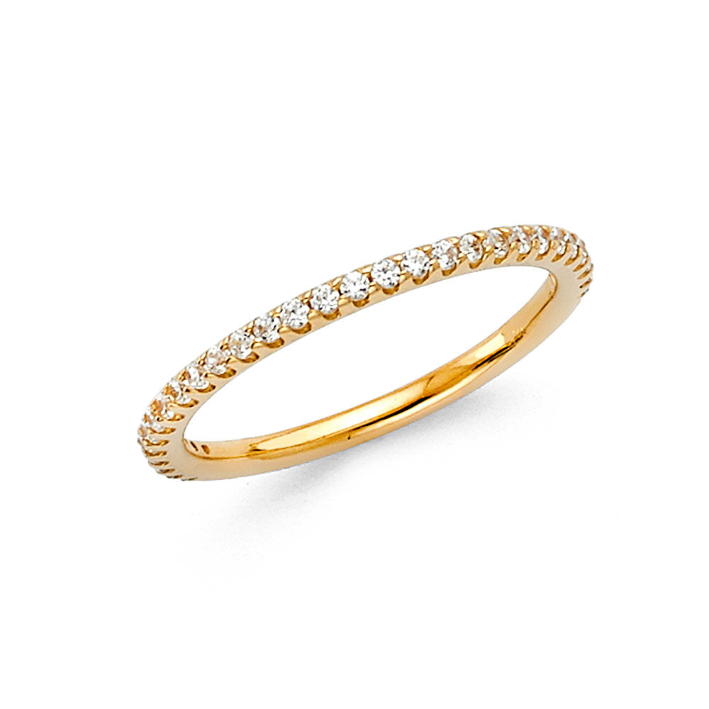 14K Yellow Gold CZ Wedding Band (RG288)