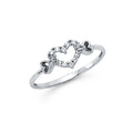 14K White Gold CZ Heart Ring (RG294)
