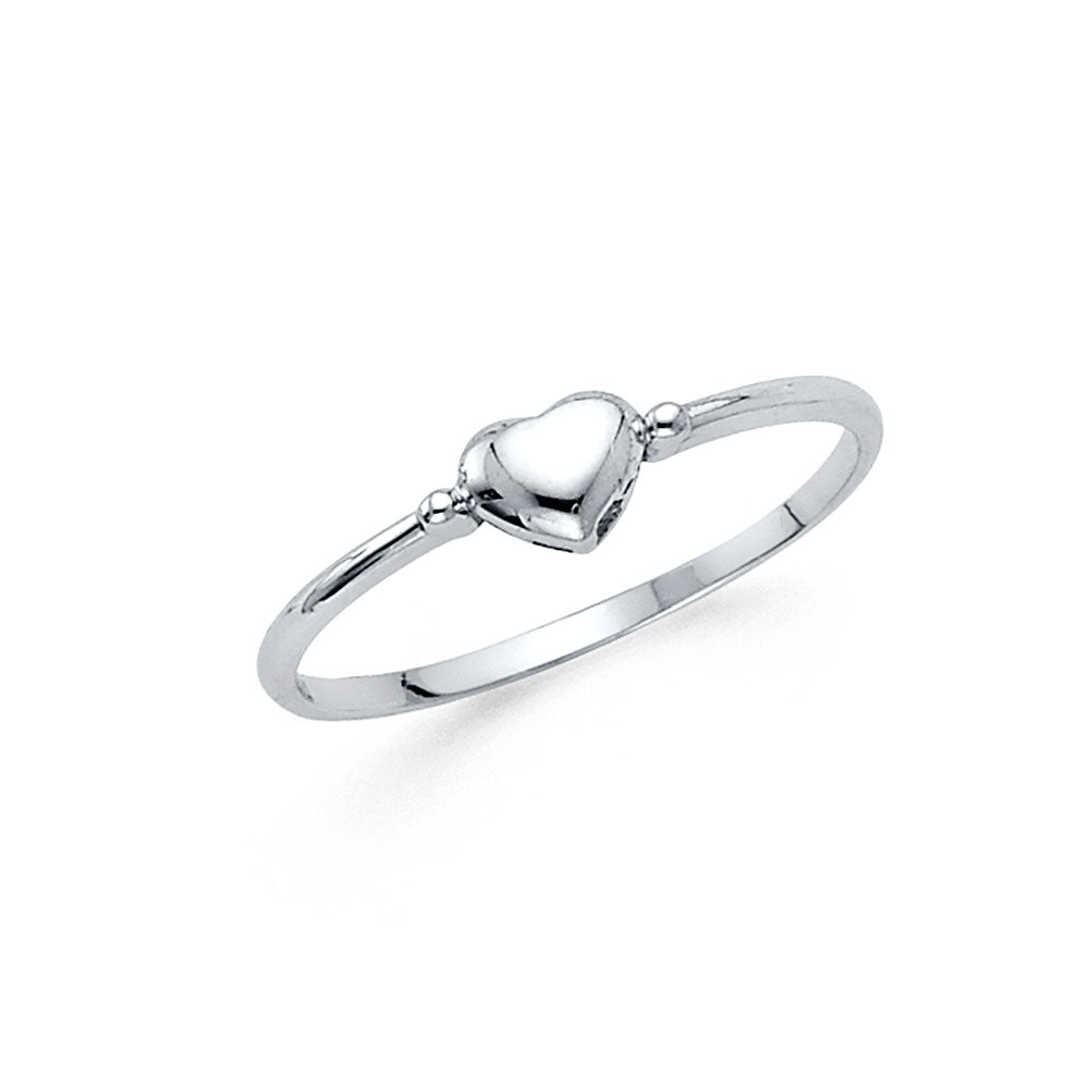 14K White Gold Heart Ring (RG306)