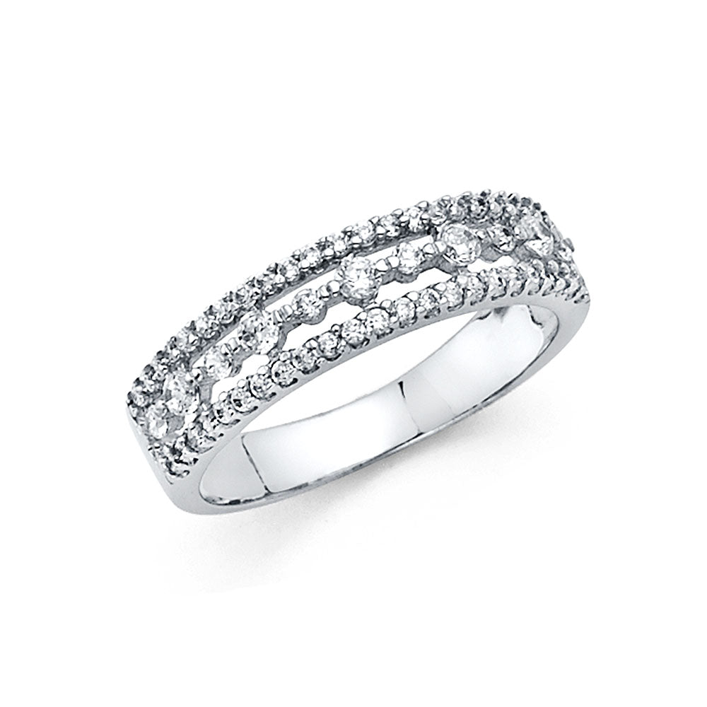 14K White Gold CZ Anniversary Ring (RG307)
