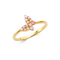 14K Yellow Gold CZ Butterfly Ring (RG313)