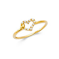 14K Yellow Gold CZ Heart Ring (RG316)