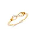 14K Yellow Gold CZ Infinity Ring (RG322)