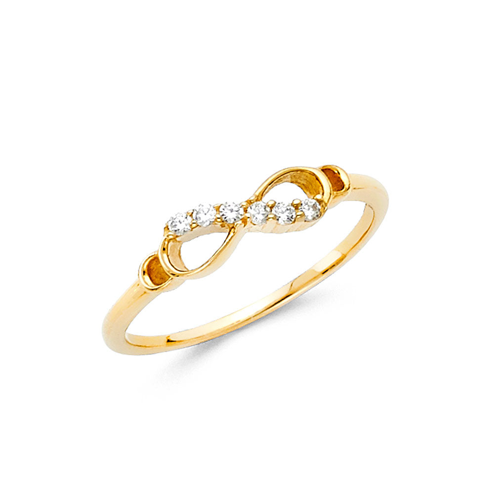 14K Yellow Gold CZ Infinity Ring (RG322)