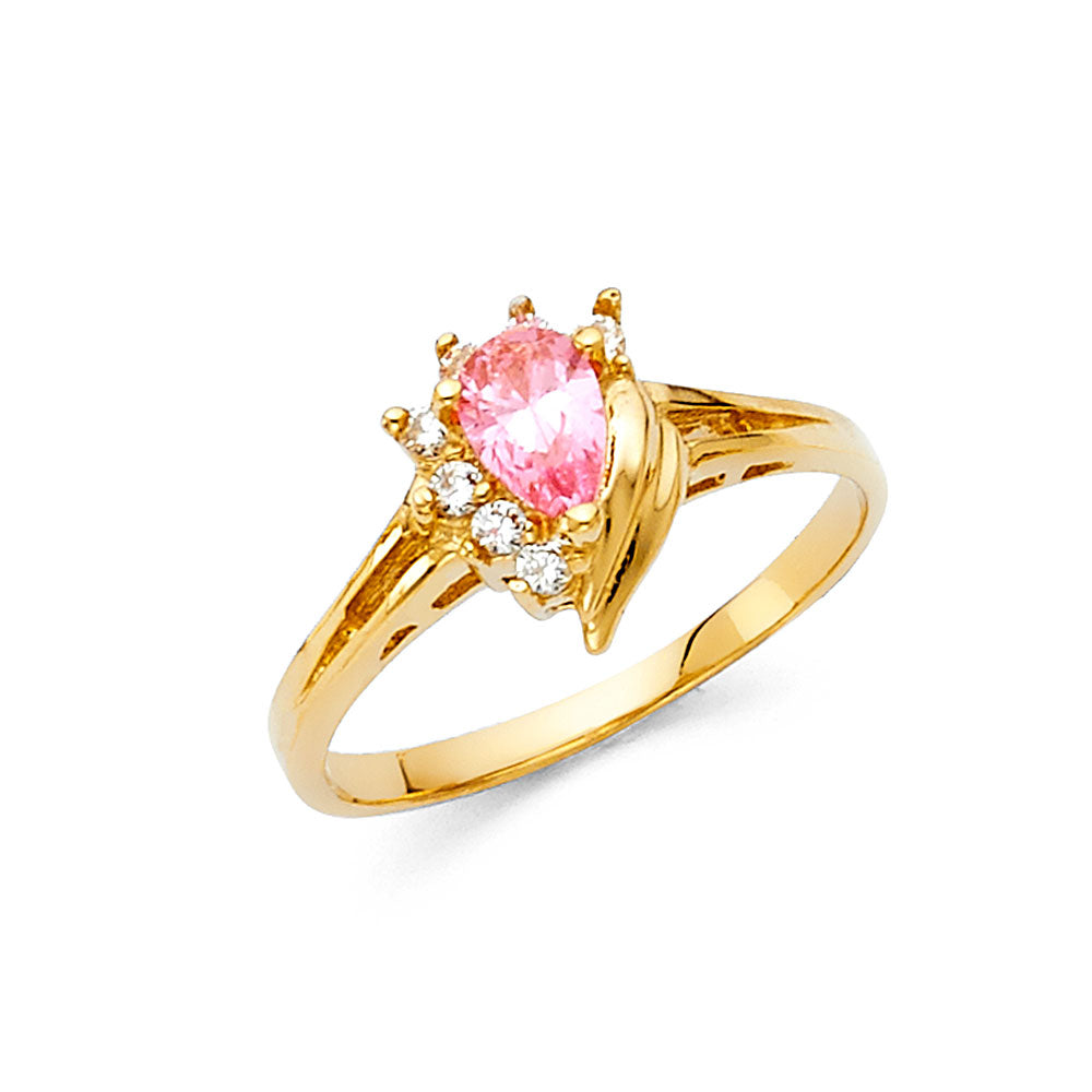 14K Yellow Gold Ladies CZ Ring (RG326)
