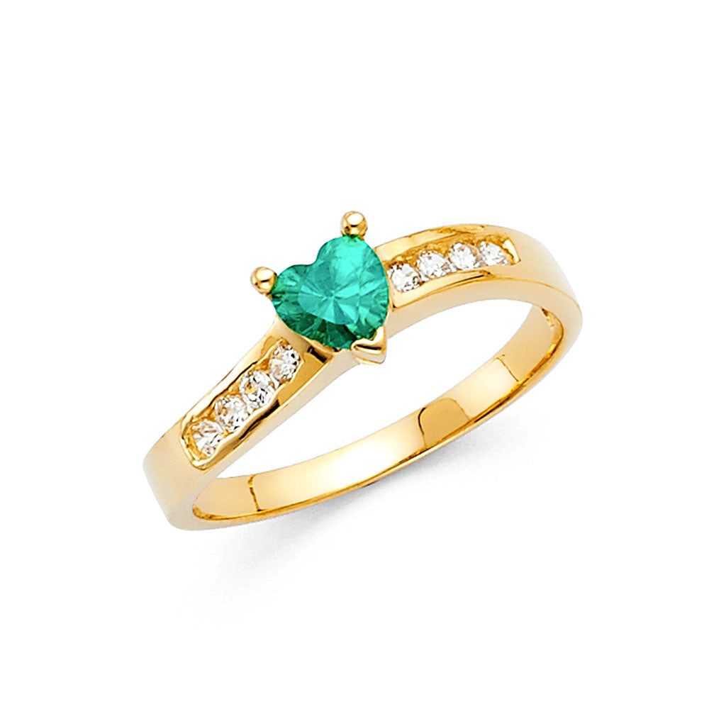14K Yellow Gold Ladies CZ Ring (RG329)