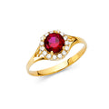 14K Yellow Gold Ladies CZ Ring (RG333)