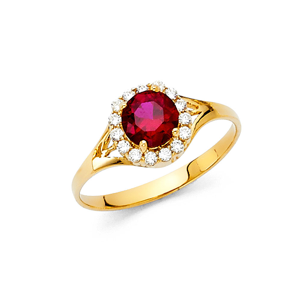 14K Yellow Gold Ladies CZ Ring (RG333)
