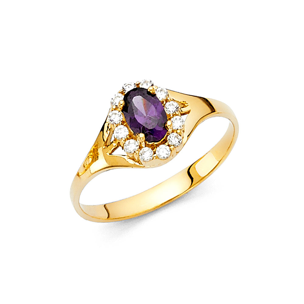 14K Yellow Gold Ladies CZ Ring (RG334)