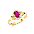 14K Yellow Gold Ladies CZ Ring (RG360)