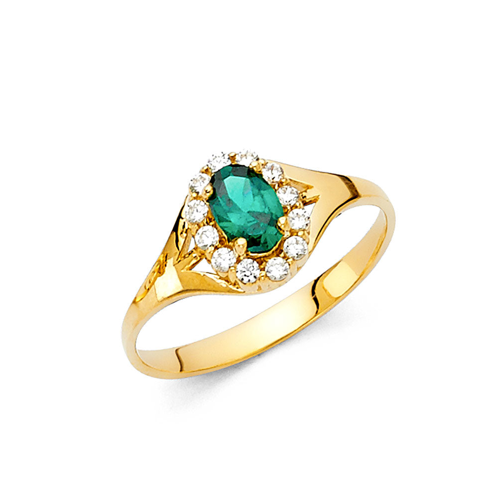 14K Yellow Gold Ladies CZ Ring (RG362)