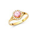 14K Yellow Gold Ladies CZ Ring (RG368)