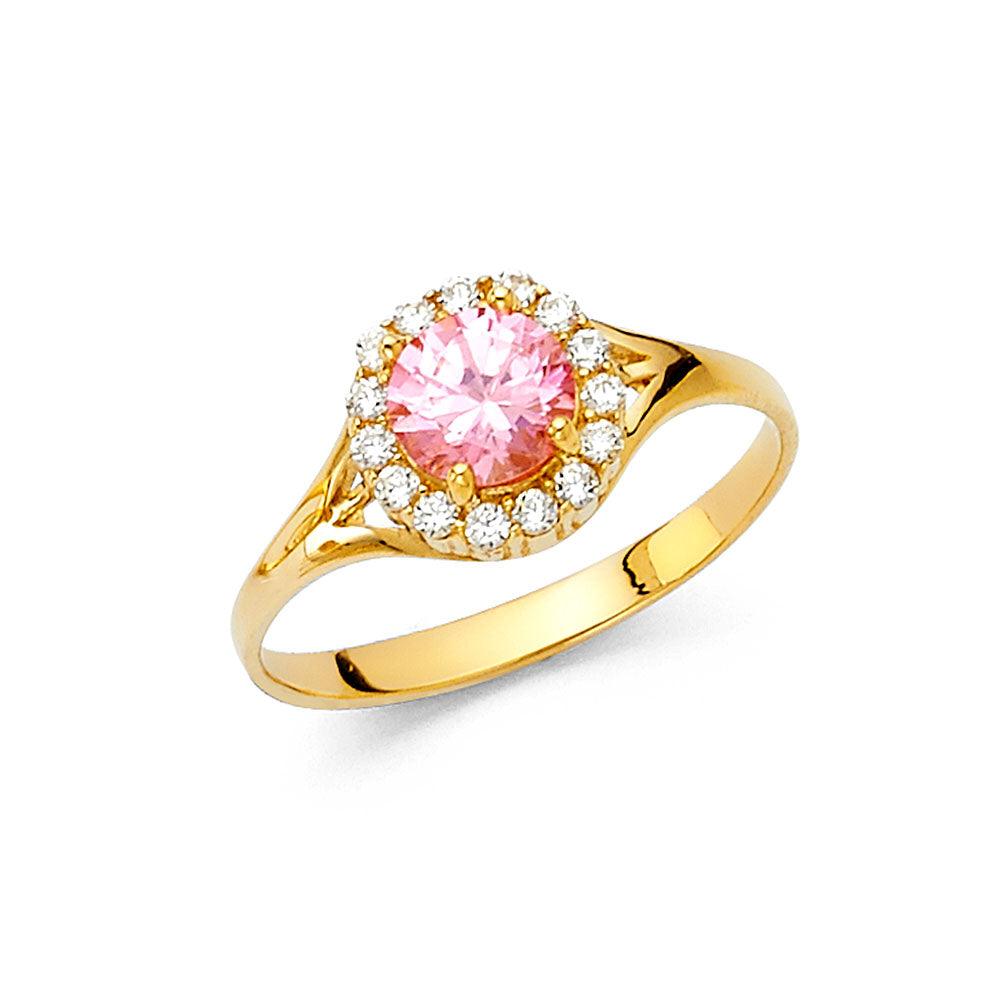 14K Yellow Gold Ladies CZ Ring (RG368)