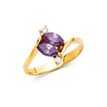 14K Yellow Gold Ladies CZ Ring (RG375)