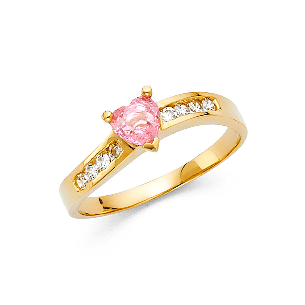 14K Yellow Gold Ladies CZ Ring (RG380)